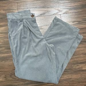 NWT HALARA GREY CORDUROY PLEATED PANT SIZE M